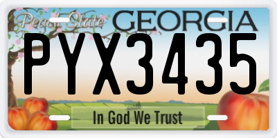 GA license plate PYX3435