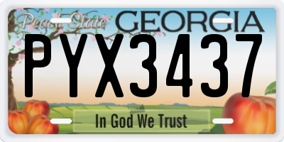 GA license plate PYX3437