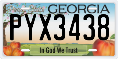 GA license plate PYX3438