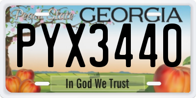 GA license plate PYX3440
