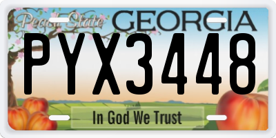 GA license plate PYX3448