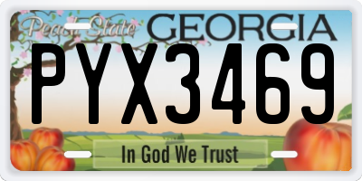GA license plate PYX3469