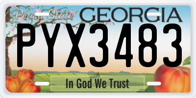 GA license plate PYX3483