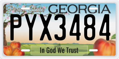 GA license plate PYX3484