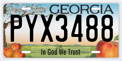 GA license plate PYX3488