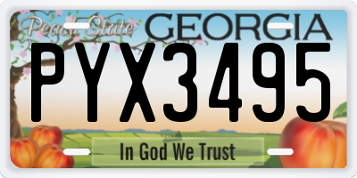GA license plate PYX3495