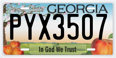 GA license plate PYX3507