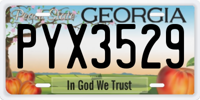GA license plate PYX3529