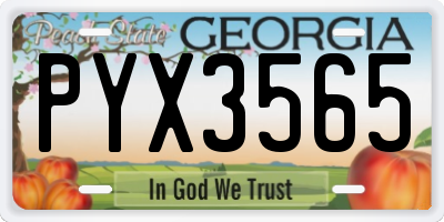 GA license plate PYX3565