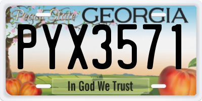 GA license plate PYX3571