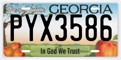 GA license plate PYX3586