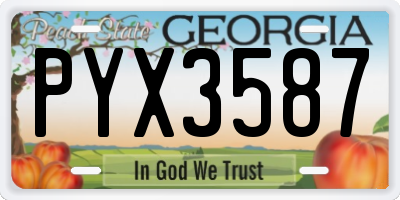 GA license plate PYX3587