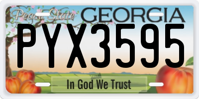 GA license plate PYX3595