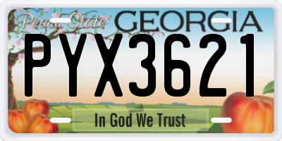 GA license plate PYX3621