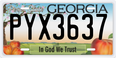 GA license plate PYX3637