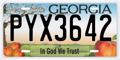 GA license plate PYX3642