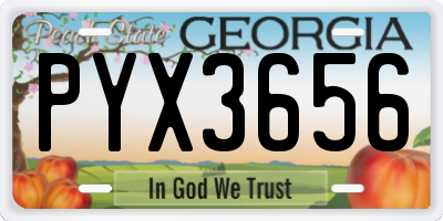 GA license plate PYX3656