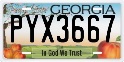 GA license plate PYX3667