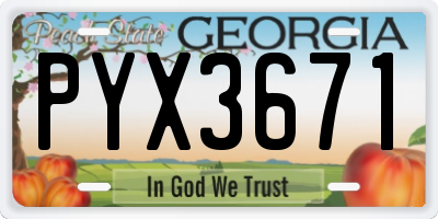 GA license plate PYX3671