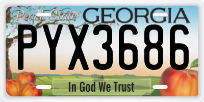 GA license plate PYX3686