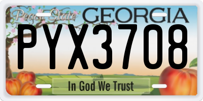 GA license plate PYX3708