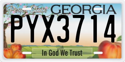 GA license plate PYX3714