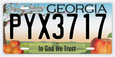 GA license plate PYX3717