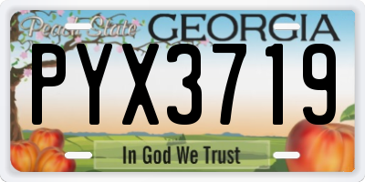 GA license plate PYX3719