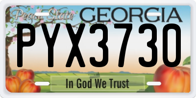 GA license plate PYX3730