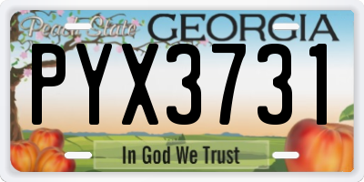 GA license plate PYX3731