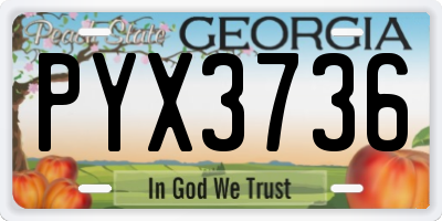 GA license plate PYX3736