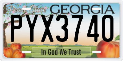 GA license plate PYX3740
