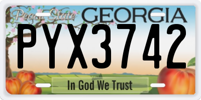 GA license plate PYX3742