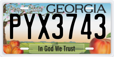 GA license plate PYX3743