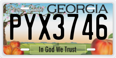 GA license plate PYX3746