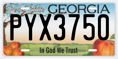 GA license plate PYX3750