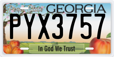 GA license plate PYX3757
