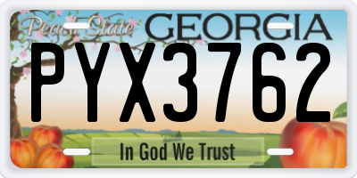GA license plate PYX3762