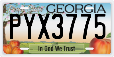 GA license plate PYX3775
