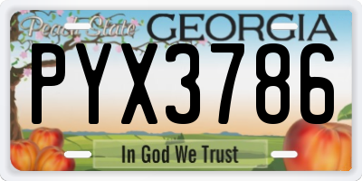 GA license plate PYX3786