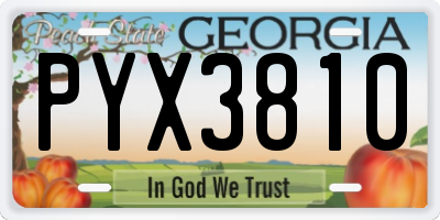 GA license plate PYX3810