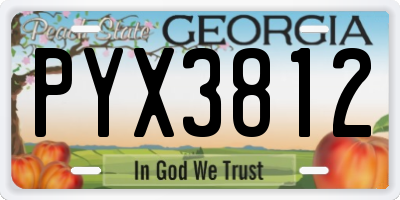 GA license plate PYX3812