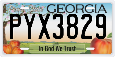 GA license plate PYX3829