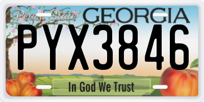 GA license plate PYX3846