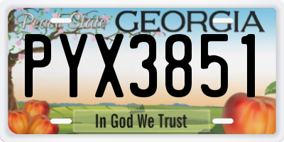 GA license plate PYX3851