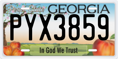 GA license plate PYX3859