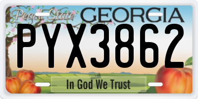GA license plate PYX3862