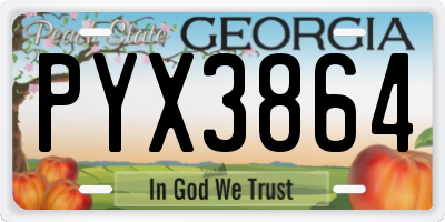 GA license plate PYX3864