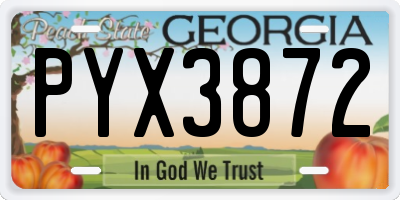 GA license plate PYX3872