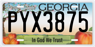 GA license plate PYX3875